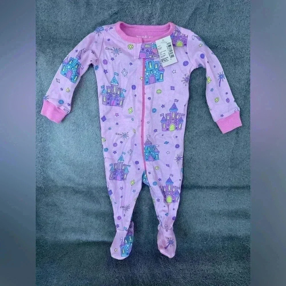 Pink Castles Footie Onesie NWT 0-3m